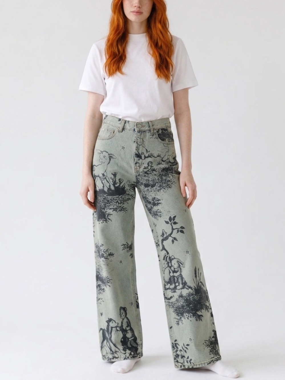 Molly‎ Goddard Joan Wide-Leg Denim Jeans Sz 28 New Nostalgia Y2K Whimsical